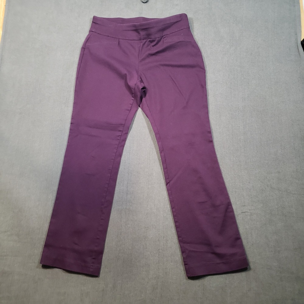 Croft & Barrow Effortless Stretch Pants Womens 6 Regular Purple Pull On Straight